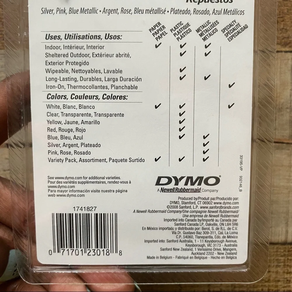 Dymo Metallic Colored Label Refils 3 ct